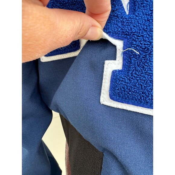 Vintage Air Force Military jacket 1999 Navy Blue Patches Lined Cadet Loose Hawgs - Picture 7 of 8